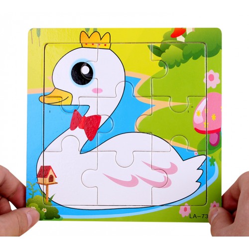 EVERY FAMILY - 24 Styles Wooden Kids Jigsaw Puzzles Toys With Animals The Swan